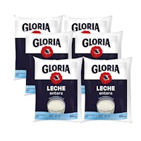 Leche GLORIA UHT Entera Bolsa 800ml x6u